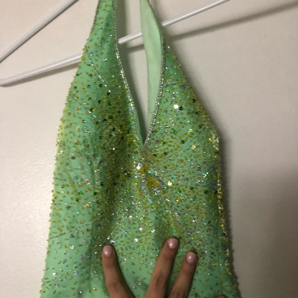 Like green with beads prom or homecoming dress